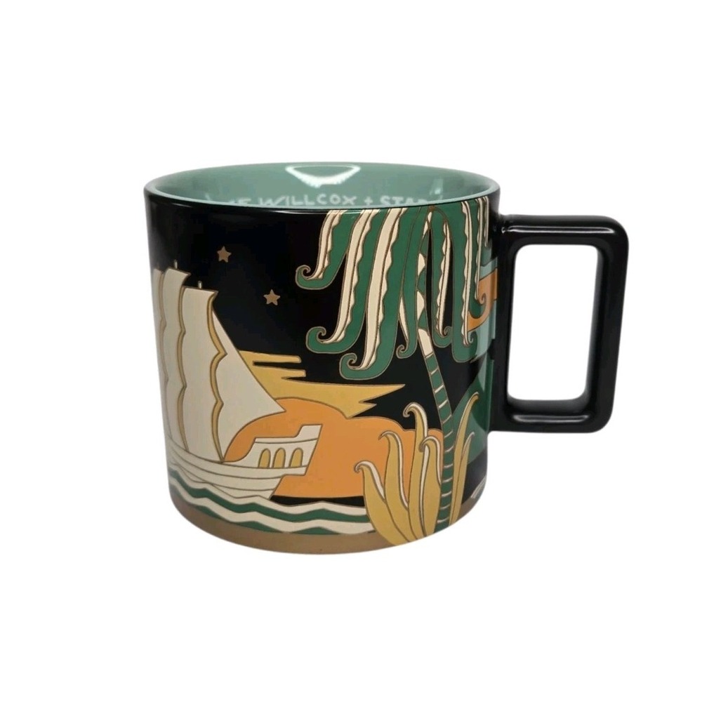 STARBUCKS + Mike Willcox Fall 2025 Art Deco Island Coffee Tea Mug 14oz EUC